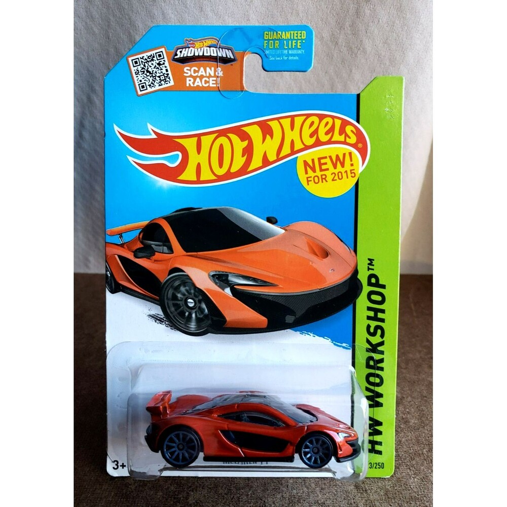 Hot Wheels McLAREN P1 Dark Orange #223 HW WORSHOP 2015 GARAGE SERIES Grey 10-SP